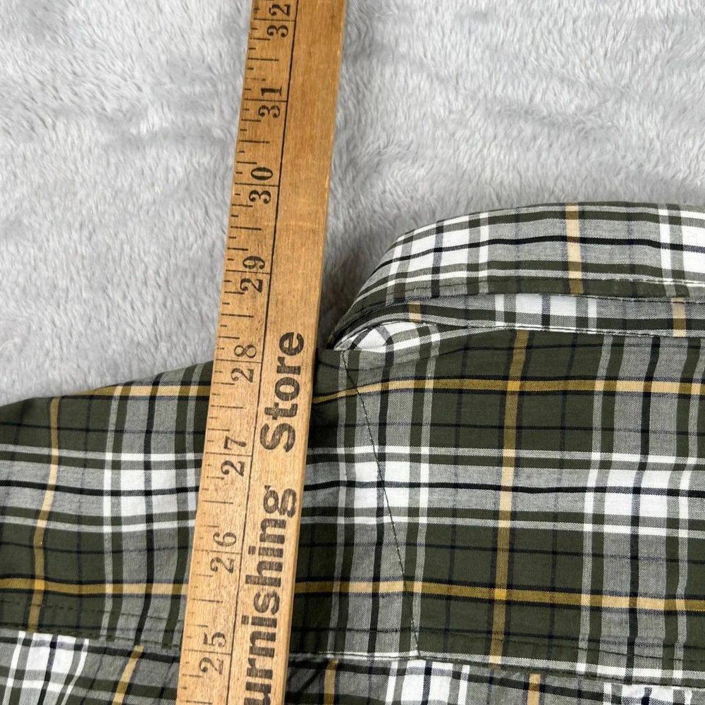 Ralph Lauren RRL Plaid Button Down L Boy Olive Green Gold Classic Heritage Shirt